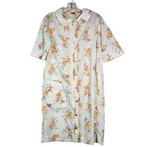 Models Coat Vintage House Dress Floral Peter Pan Collar 60s 70s Cottagecore  VTG